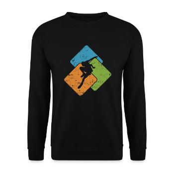 Parkour Fitness Sport Jump Training - Unisex Sweatshirt - black - Front - Alina (178cm) & Michal (187cm)