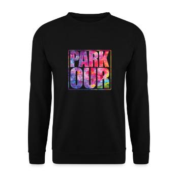 Parkour PARK OUR Jump Sport Fitness - Unisex Sweatshirt - black - Front - Alina (178cm) & Michal (187cm)