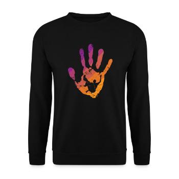 Handprint Parkour Training Sport Fitness - Unisex Sweatshirt - black - Front - Alina (178cm) & Michal (187cm)