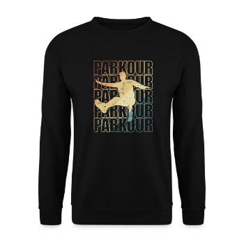 Jump Parkour Fitness Sport Training - Sweat-shirt Unisexe - noir - Devant - Alina (178cm) & Michal (187cm)