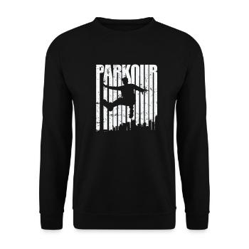 Parkour Sport Training Fitness - Unisex Sweatshirt - black - Front - Alina (178cm) & Michal (187cm)