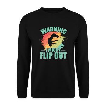 Warning I Might Flip out Parkour Sport - Unisex Sweatshirt - black - Front - Alina (178cm) & Michal (187cm)