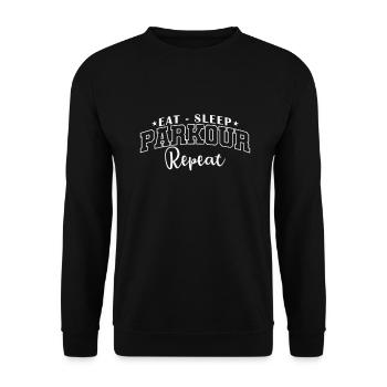 Eat sleep Parkour Repeat Sport Training - Unisex Sweatshirt - black - Front - Alina (178cm) & Michal (187cm)