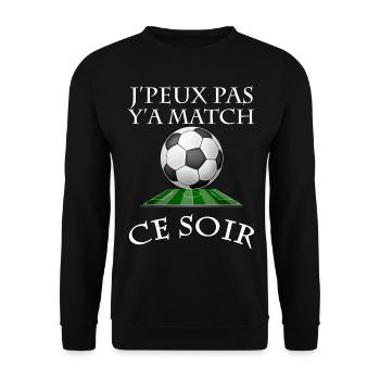 Match de Foot Ce Soir Cadeau Homme - Sweat-shirt Unisexe - noir - Devant - Alina (178cm) & Michal (187cm)