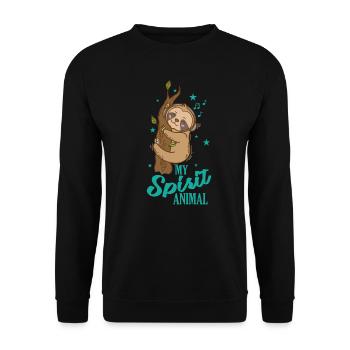 Mon animal paresseux paresseux lent - Sweat-shirt Unisexe - noir - Devant - Alina (178cm) & Michal (187cm)