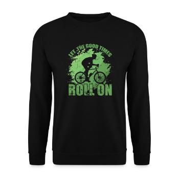 Let The Good Times Roll on Cycling - Unisex Sweatshirt - black - Front - Alina (178cm) & Michal (187cm)