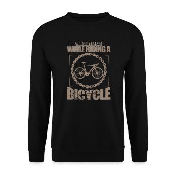 Vous ne pouvez pas être triste en faisant du vélo - Sweat-shirt Unisexe - noir - Devant - Alina (178cm) & Michal (187cm)