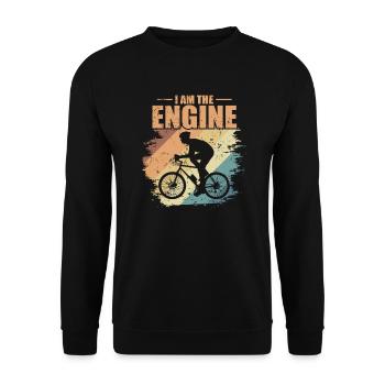 Je suis l’Engine Cycling Fitness - Sweat-shirt Unisexe - noir - Devant - Alina (178cm) & Michal (187cm)