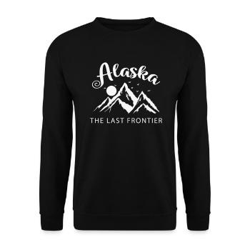 Alaska The Last Frontier USA Amerika - Unisex Pullover - Schwarz - Vorne - Alina (178cm) & Michal (187cm)