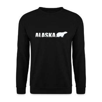 Alaska Bear USA America State - Unisex Sweatshirt - black - Front - Alina (178cm) & Michal (187cm)