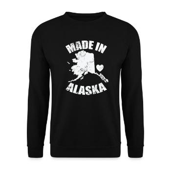Made in Alaska State USA America - Unisex Sweatshirt - black - Front - Alina (178cm) & Michal (187cm)