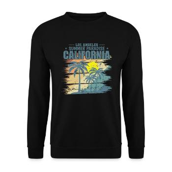 California Los Angeles Summer Paradise USA - Unisex Pullover - Schwarz - Vorne - Alina (178cm) & Michal (187cm)