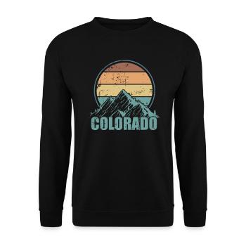 Colorado with mountains USA America - Unisex Sweatshirt - black - Front - Alina (178cm) & Michal (187cm)