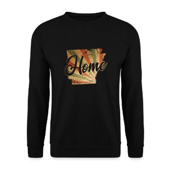 Arkansas Home Map Outline USA America - Unisex Sweatshirt - black - Front - Alina (178cm) & Michal (187cm)
