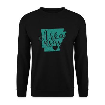 Arkansas Map Outline USA America - Unisex Sweatshirt - black - Front - Alina (178cm) & Michal (187cm)