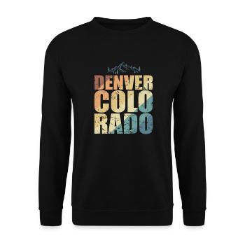 Colorado Denver USA Amerika Bundesstaat - Unisex Pullover - Schwarz - Vorne - Alina (178cm) & Michal (187cm)