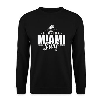Florida Miami Surf south Beach USA Amerika - Unisex Pullover - Schwarz - Vorne - Alina (178cm) & Michal (187cm)