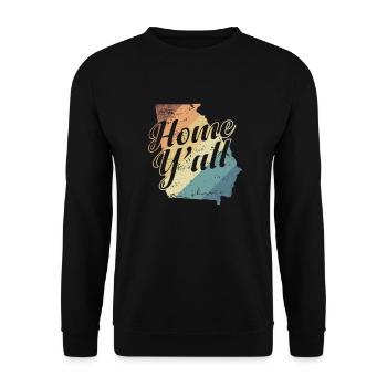 Georgia Home Y'all USA America - Unisex Sweatshirt - black - Front - Alina (178cm) & Michal (187cm)