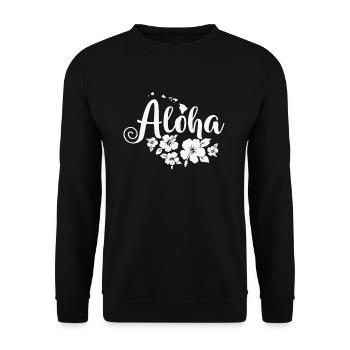 Hawaii Aloha USA America State - Unisex Sweatshirt - black - Front - Alina (178cm) & Michal (187cm)