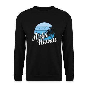 Hawaii Aloha USA America - Unisex Sweatshirt - black - Front - Alina (178cm) & Michal (187cm)