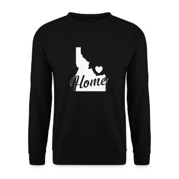 Idaho Home Umriss Karte USA Amerika - Unisex Pullover - Schwarz - Vorne - Alina (178cm) & Michal (187cm)