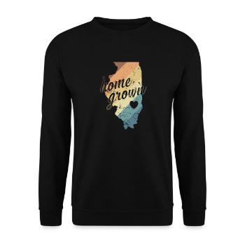 Illinois Home grown USA America - Unisex Sweatshirt - black - Front - Alina (178cm) & Michal (187cm)
