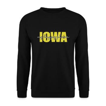 Iowa my happy Place USA America - Unisex Sweatshirt - black - Front - Alina (178cm) & Michal (187cm)