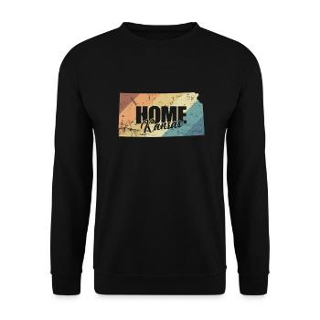 Kansas Home Kansas USA Amerika - Unisex Pullover - Schwarz - Vorne - Alina (178cm) & Michal (187cm)