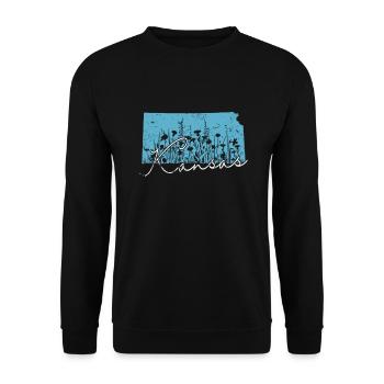 Kansas États-Unis Amérique État - Sweat-shirt Unisexe - noir - Devant - Alina (178cm) & Michal (187cm)