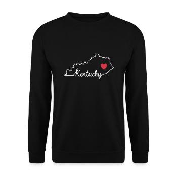 Carte du Kentucky avec coeur USA Amérique - Sweat-shirt Unisexe - noir - Devant - Alina (178cm) & Michal (187cm)