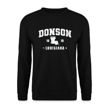 Louisiana Donson 1910 USA Amerika - Unisex Pullover - Schwarz - Vorne - Alina (178cm) & Michal (187cm)