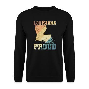Louisiana Proud USA America - Unisex Sweatshirt - black - Front - Alina (178cm) & Michal (187cm)