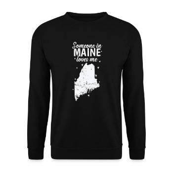 Maine Someone in Maine loves Me USA America - Unisex Sweatshirt - black - Front - Alina (178cm) & Michal (187cm)