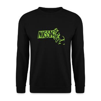 Massachusetts Maps Outline USA America - Unisex Sweatshirt - black - Front - Alina (178cm) & Michal (187cm)