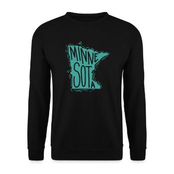 Minnesota Carte Contour USA Amérique - Sweat-shirt Unisexe - noir - Devant - Alina (178cm) & Michal (187cm)