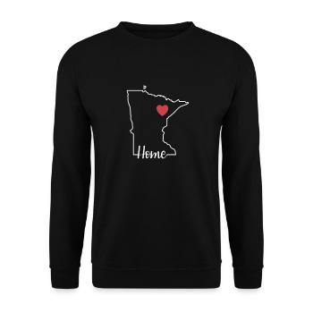 Minnesota Home with map outline USA America - Unisex Sweatshirt - black - Front - Alina (178cm) & Michal (187cm)