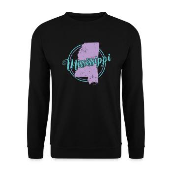 Mississippi Map USA America - Unisex Sweatshirt - black - Front - Alina (178cm) & Michal (187cm)