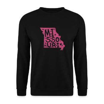 Missouri Map Outline USA America - Unisex Sweatshirt - black - Front - Alina (178cm) & Michal (187cm)