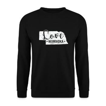 Nebraska Love USA America - Unisex Sweatshirt - black - Front - Alina (178cm) & Michal (187cm)