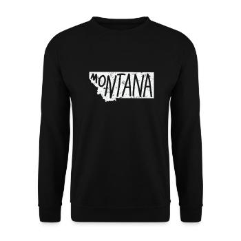 Montana Carte Contour États-Unis États-Unis Amérique - Sweat-shirt Unisexe - noir - Devant - Alina (178cm) & Michal (187cm)