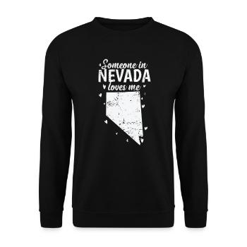 Nevada Quelqu’un au Nevada aime Me USA Amérique - Sweat-shirt Unisexe - noir - Devant - Alina (178cm) & Michal (187cm)