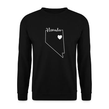 Nevada Map with Heart USA America - Unisex Sweatshirt - black - Front - Alina (178cm) & Michal (187cm)