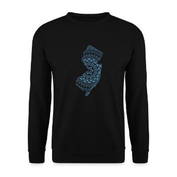 New Jersey Karte Muster USA Amerika - Unisex Pullover - Schwarz - Vorne - Alina (178cm) & Michal (187cm)