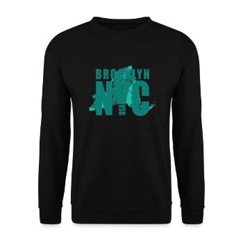 New York Brooklyn NYC USA Amerika - Unisex Pullover - Schwarz - Vorne - Alina (178cm) & Michal (187cm)