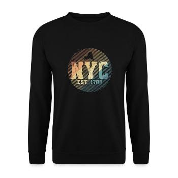 New York NYC Est. 1788 USA Amerika - Unisex Pullover - Schwarz - Vorne - Alina (178cm) & Michal (187cm)