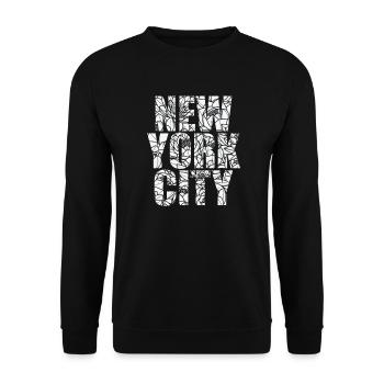 New York City USA Amerika Bundesstaat - Unisex Pullover - Schwarz - Vorne - Alina (178cm) & Michal (187cm)