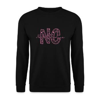Caroline du Nord NC lettre USA Amérique - Sweat-shirt Unisexe - noir - Devant - Alina (178cm) & Michal (187cm)