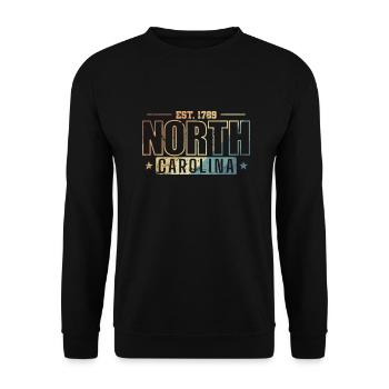 Caroline du Nord 1789 États-Unis Amérique - Sweat-shirt Unisexe - noir - Devant - Alina (178cm) & Michal (187cm)