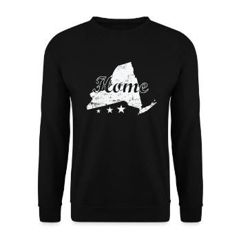 New York Home USA America State - Unisex Sweatshirt - black - Front - Alina (178cm) & Michal (187cm)