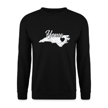 North Carolina Home mit Herz USA Amerika - Unisex Pullover - Schwarz - Vorne - Alina (178cm) & Michal (187cm)